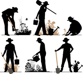 Gardener Silhouette Vector Image