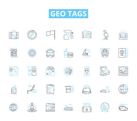 geo tags linear icons set latitude longitude vector image