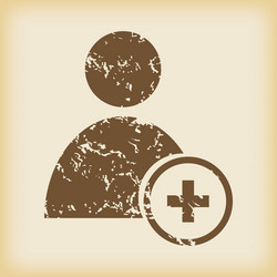 grungy add user icon vector image