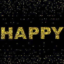 happy design with confetti background and gold vector