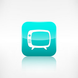 retro tv icon application button vector image