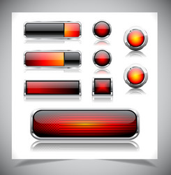 set of color plastic buttons for web vector image