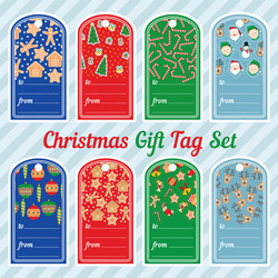 Christmas gift tag design set vector