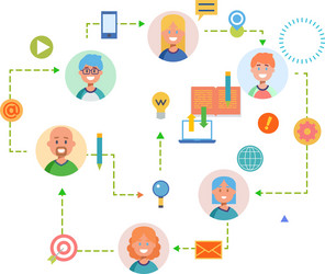 flat design banner for workflow web page business vector image