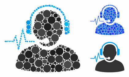Operator signal composition icon spheric items vector