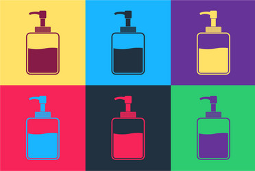 Pop art hand sanitizer bottle icon isolated vector