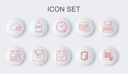 set line delete file document calendar clock 24 vector image