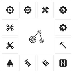 Set of 13 editable toolkit icons includes symbols vector