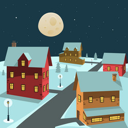 Winter night in the park Royalty Free Vector Image