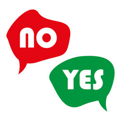 yes no word text on talk shape green red color vector image