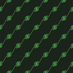 bitcoin rising graph blockchain technology vector image