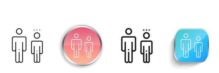 consent icon thin linear regular and button style vector image