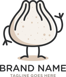 Dumpling cartoon mascot logo vector