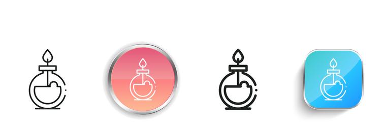 flame icon thin linear regular and button style vector image