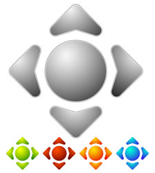four way arrow button with arrows vector image