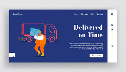 maritime logistic website landing page shipping vector