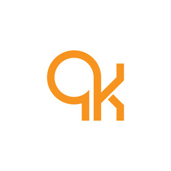 letter kq simple loop circles geometric logo vector image