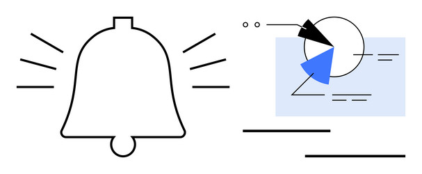 notification alert with data analytics chart vector image