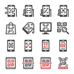 QR Code Scanner Icon Set vector image