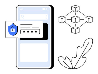 secure mobile access with blockchain vector image