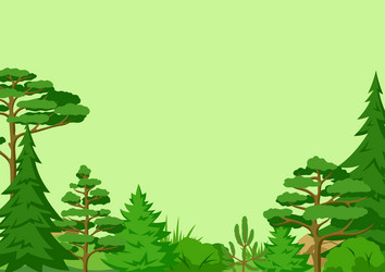 Spring or summer forest background with stylized Vector Image