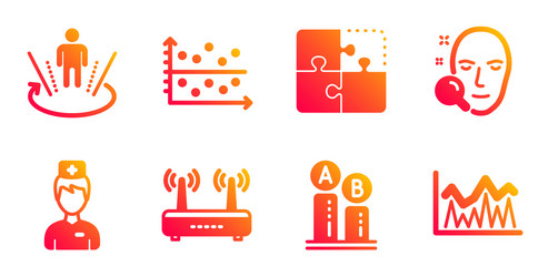 wifi augmented reality and puzzle icons set vector image