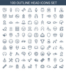 100 head icons vector