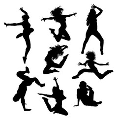 Dynamic Dance Silhouettes Vector Image