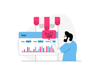 e-commerce analytics dashboard with key metrics vector image