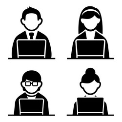 Programmer Icon Set - People & Tech vector image