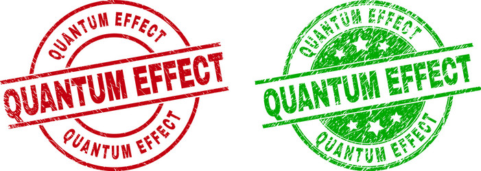 quantum effect round stamps using grunged surface vector image