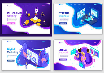 Set of web page design templates for website vector