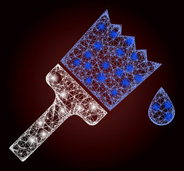 constellation net mesh wet painting with light vector image