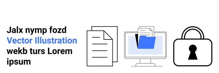 digital document management and data security vector image