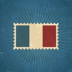 Retro france flag postage stamp vector