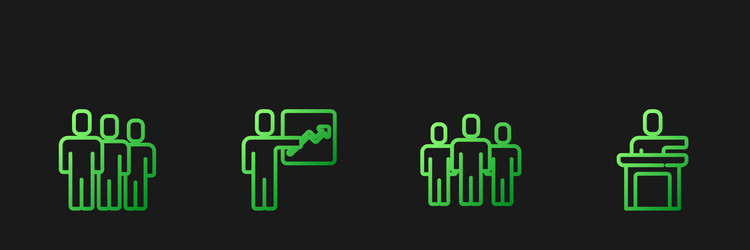 set line users group team leader and speaker vector image