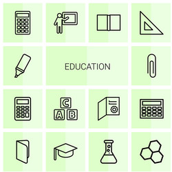 14 education icons vector