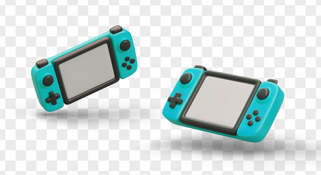 3d realistic game handheld console in different vector image