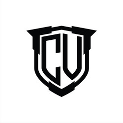 Vc logo monogram shield inside circle shape Vector Image