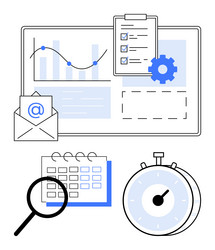 data analytics with email checklist calendar vector image