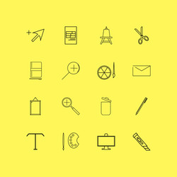 Design elements linear icon set simple outline vector