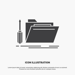 Folder tool repair resource service icon glyph vector