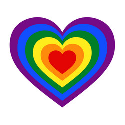 Lgbt flag inside heart gay symbol lgbtq vector