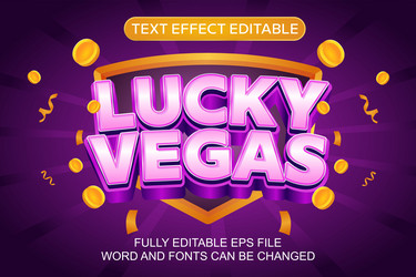 Lucky Vegas 3D Text Effect vector image