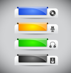 set of color plastic buttons for web vector image