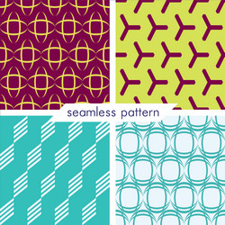 set of four seamless geometrical patterns 12 vector image