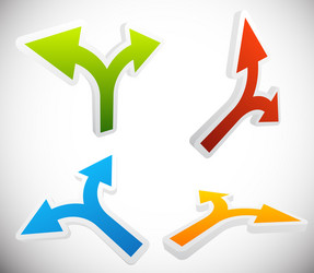 3d 2 way arrow shapes set - design elements vector image