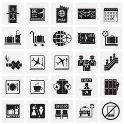 Airport Icon Set Vector Image