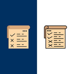 checklist testing report qa icons flat and line vector image