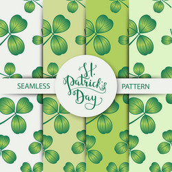 Clover Pattern Set - St. Patrick's Day vector image